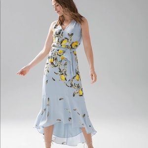WHBM Sleeveless Blue Lemon Dress
